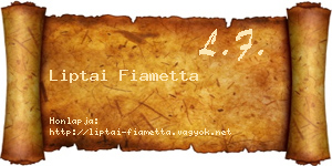 Liptai Fiametta névjegykártya